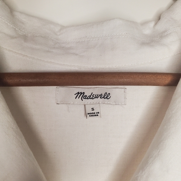 Madewell Linen-Blend Hayden Popover Top – Size S - White - Picture 7 of 7